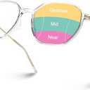 VISOONE Lightweight Progressive Multifocal Anti-Fog Reading Glasses TR90 with Blue Light Blocking Stylish Women Men RANE (Clear)