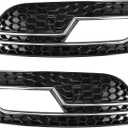 1 Pair Fog Light Grill for Audi A4L B9 S4 RS4 2013-2016 Durable ABS Black Front Left Right Front Lower Bumper Fog Light Cover Inserts