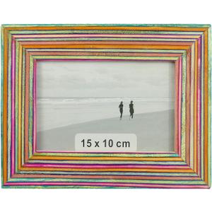 NIKKY HOME Wooden Photo Picture Frame 4x6 Boho Style Mango Wood for Tabletop Display, Colorful (pattern 1)