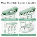 Momcozy Baby Bottle Drying Rack for 18 Bottles, Space Saving Countertop Vertical Rack for Baby Accessories & Pump Parts, Detachable Travel Drying Rack with Brush Holder