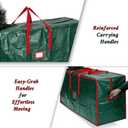 Christmas Tree Storage Bag with Double Zipper- Fits Up to 7.5 ft Holiday Xmas Disassembled Trees  Moisture Proof Protection for Holiday Decor,Green