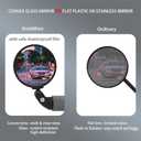BriskMore Bike Mirrors,Bike Bar End Mirror, HD Glass Convex Lens Bicycle Rearview Mirror, Safe Cycling Rearview Mirror, Easy to Install