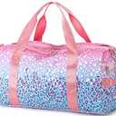 BLUBOON Duffle Bag Girls Kids Cute Gym Bag with Shoes Compartment & Wet Separation Waterproof Sports Overnight Travel Bag