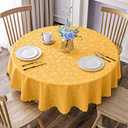 Smiry Round Table Cloth, Waterproof Heavy Duty Vinyl Tablecloths, Wipeable Washable Table Cover for Kitchen and Dining Room (Mustard Yellow, 70" Round)
