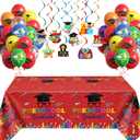 Wettarn 47 Pcs 2026 Pre School Graduation Decorations Pre k Graduation Decorations Include Kindergarten Table Cover 10 Congrats Hanging Swirl 36 Pcs Graduate Balloon for Congrats Grad Party(Red)