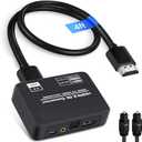 4K@60Hz HDMI 2.0b Audio Extractor Converter Adapter Splitter, HDMI ARC + Optical Toslink SPDIF + 3.5mm Stereo Audio Out, Support HDCP2.2 Digital PCM DTS 5.1, (Optical / HDMI Cables Included)