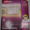 Avery Printable Shipping Labels with Sure Feed, 3-1/3" x 4", Matte Clear, 60 Blank Mailing Labels (15664) (One Size)