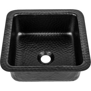 Monarch Abode Kitchen & Bar Sink 12-inch Glasgow Dual Mount Drop in Bar Prep Sink, Hand Hammered Matte Black Aluminum Sinks, Drop in or Undermount Kitchen Sinks, Decorative Single Dual Mount Bowl