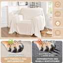 MYSKY HOME White Armchair Couch Cover for Sofa, Couch Covers for Dogs Washable, Couch Cover Blanket Modern Sofa Slipcovers, Super Soft Sofa Furniture Cover for Reclining Couch, 71" x 91"