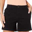 Amazon Essentials Women's Mid-Rise Slim-Fit 5 Inch Inseam Khaki Short, Black, 18