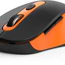Wireless Mouse for Laptop, PC, Chromebook, Mac, MacBook, Silent Mouse with USB Nano Receiver, Side Button, 2400 DPI, Anti Slip Roller, 6 Button Ergonomics Cordless Computer Mice - Black Orange