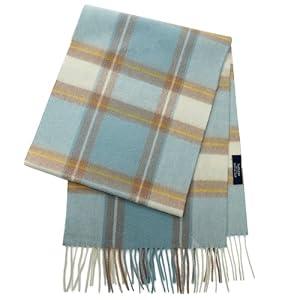 SoftSixant Wool Plaid Scarf for Women, Lightweight Wrap Shawl, Unisex Warm Winter Womens Mens Scarves Wool Blended Sky Plaid Shawl Wrap for Women 