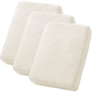 Individual Couch Cushion Covers,Stretch Sofa Covers for 3 Cushion Couch,Thick Seat Slipcovers Furniture Protector,3 Seater,Ivory White (3 Seat Cushion)