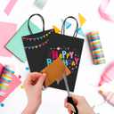 MESHA Kraft Gift Bags 200 Pack 5.25x3.75x8 Inch Small Black Paper Bags with Handles Bulk for Small Business,Birthday,Party,Wedding,Retail,Shopping Bag