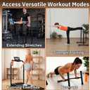 24.8 Inch Wide Walking Pad Handle Bar Only, Walking Pad Treadmill Handlebar with Phone/Tablet Holder & Cup Holder, Adjustable Handrail Height(31.5 to 37.5 inch), Non-Slip Feet, Stainless Steel Stable