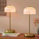 Small Portable Cordless Table Lamp, 3-Way Dimmable Touch Rechargeable Battery Powered Mushroom Lamp Bedroom Dining Table Living Room Shelf Decor,Gold