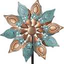Decoroca Outdoor Wind Spinners Copper - 360 Degrees Metal Swivel Flowers&Leaves Wind Spinners for Patio, Lawn, Yard and Garden - for Classical Style - Festival Outdoor Decor