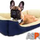 ASPCA Microtech Dog Bed, for Small to Medium Pets, Blue (28x20x8)