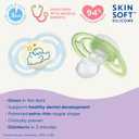 MAM Perfect Baby Pacifier 6-16 Months, Extra Thin Nipple, Developed with Orthodontists, Clinically Proven, Glows in The Dark, BPA-Free Silicone, Pack of 2, Made in Europe