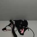 JustinCostume Women's Cosplay Lingerie Set Kitty Keyhole Cute Hot Outfit S Black