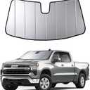 2019-2025 Silverado 1500 Windshield Sun Shade Compatible for Chevrolet GMC Sierra 1500, 2020-2025 Silverado/Sierra 2500HD 3500 HD Foldable Sun Visor Front Window Sunshade with Storage Bag