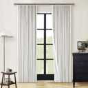100% Blackout Pinch Pleated Linen Curtains 84 Inch Length 2 Panels for Living Room Bedroom 2 Layer Beige Off White Light Blocking Thermal Insulated Pinch Pleat Room Darkening Curtains 84 Inches Long