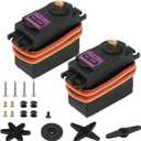 Deegoo-FPV [2-Pack] MG996R 55g Metal Gear Torque Digital Servo Motor for Futaba JR RC Helicopter Car Boat Robot