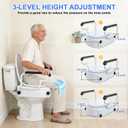 Raised Toilet Seat with Handles, 3 Heights (2/3.5/5 inch) Adjustable, Toilet Seat Riser for Seniors After Hip/Knee Surgery, 300lbs, Fits Round Toilet, with Lid, White | Adjustable Height