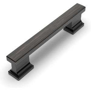 Amerdeco 10 Pack Oil Rubbed Bronze Cabinet Pulls 3-3/4 Inch(96mm) Hole Center Drawer Pulls Cabinet Hardware Kitchen Cabinet Handles for Bathroom Dresser Pulls ZH00013