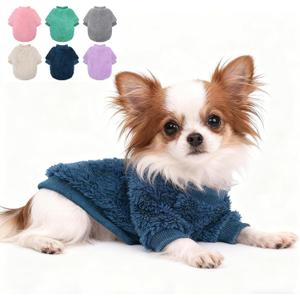 Dog Sweater for Small Dogs Girl Boy, Winter Fleece Teacup Dog Sweaters, Cute Puppy Clothes Warm Soft Pet Outfit Apparel (Nave Blue, X-Small)