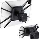 2-in-1 Spin Bike Tablet Holder Mount, Treadmill Tablet Holder Anti-Slip Silicone Design, Phone Holder for Peloton Bike Fits All 5.5-12.9"" Cell Phones and Tablets, Black, Z11pro