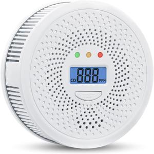Carbon Monoxide Detector,CO Gas Monitor Alarm Detector,A Loud Alarm,CO Sensor with LED Digital Display for Home,Depot,Wall-Mounted Boiler Bathroom, Bedroom
