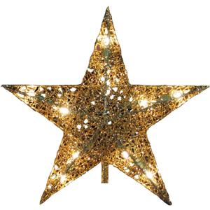 Kurt Adler 10-Light Gold Wire Treetop, 9-Inch