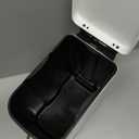 Slim Bathroom Trash Can with Lid Soft Close, Stainless Steel Garbage Can Step Trash Bin with Removable Inner Bucket for Bedroom, Office, Kitchen (Matt White, 1.8 Gallons)