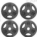 CAP 5lb Standard 1-Inch Cast Iron Grip Weight Plates, 4-Pack, Black
