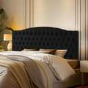 Velvet Upholstered Headboard King/Cal King Size Latest Model Wall Mount, Bed Frame Mount, Featuring High-Density Sponge Padding, Luxury Texture Easy Assembly Comfort and Style-Black