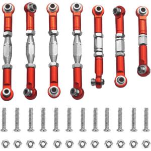 ShareGoo Adjustable Aluminum Pull Rod Steering Servo Link Linkages Arm Tie Rod Ends Compatible with WLtoys 144001 1/14 RC Car Buggy