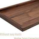30 x 15 Inches Large Rectangle Black Walnut Wood Ottoman Tray, Serve Tea, Coffee Classic Wooden Decorative Walnut Serving Tray