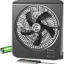 Cmyfato 20000mAh Rechargeable Battery Powered Fan - 10" Square Box Fan with 55H Runtime, 4 Speeds & Timer, 270 Pivot, Cordless & Portable for Home, Patio, Camping, Travel, Power Outages (No Remote)