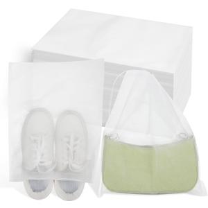 200 Pcs Dust Proof Shoe Bag, 1512.6 Inch, Breathable Non-woven Cloth Storage Pouch, Breathable Dust Bag with Rope, for Handbag Pouch Purse Shoe Boots Purse Travel Storage