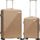 Rockland Star Trail Hardside Spinner Wheel Luggage, Champagne, 2-Piece Set (20/28)