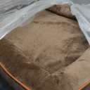 Orthopedic XL Large Dog Bed - Removable Bolster & Waterproof Washable Cover for Pet Big Dogs Bed Extra Large Dog Beds with Foam Support Non-Slip Bottom (Coffee)