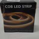 COB LED Strip Lights, 16.4Ft Dimmable White(2700K-6500K) LED Lights for Bedroom with RF Remote, 24V Ultra Bright 2800 LEDs High Density Under Cabinet Lighting for DIY TV LED Backlight Mirror Kitchen