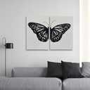 NANKAI Art Hand-Painted Black Butterfly Texture Art Wall Decoration 36x24-inch x2 Contemporary Art Oil Painting Home Living Room Corridor Wall Art