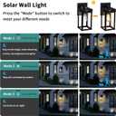 AEQ Solar Wall Lights Outdoor, Solar Wall Sconce with 3 Lighting Modes & Motion Sensor, Waterproof Porch Light with Clear Panel for Garage Porch Yard Front Door 5.8 x 5.8 x 13.58 in