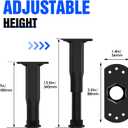 Adjustable Height Center Bed Support Leg for Sagging Shelf, Furniture Legs for Frame,Slat and Riser, Adjustable Height 7"-13.5" (4PCS)