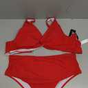 AI'MAGE High Waisted Bikini Sets Two Piece Tummy Control Swimsuits V Neck Summer Beach Swim Bathing Suits XL (Red)