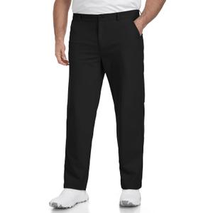 Big and Tall Mens Golf Pants 30 Inseam Stretch Work Dress Slacks Lightweight Casual Trousers with Pockets (Black, L) 54x30 