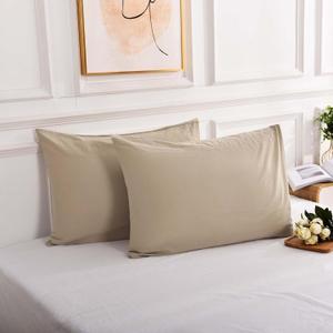 NEXHOME PRO 100% Organic Cotton Standard Pillowcase Set of 2, Envelope Closure Linen Feel Textured Natural, Soft and Durable, Premium Cooling Pillow Cases for Bed (20x26 inch, Linen)