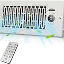 Register Booster Fan Fits 4 x 10 Register Holes, Smart Control Heating Cooling AC Vent Fan, 10-Speed Quiet Register Vent Booster Fans with Thermostat Control & Remote Control (White)